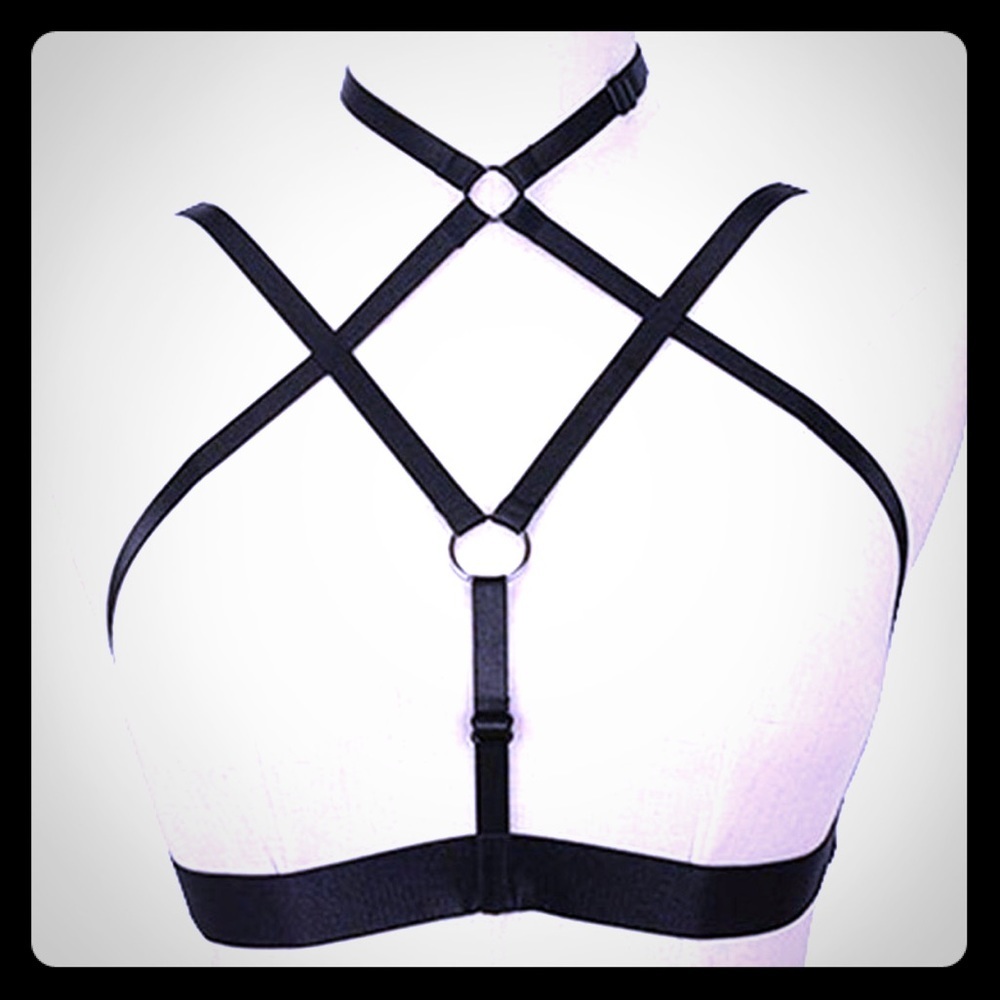 Harness Elastic Cupless Cage Bra Hollow Out Strapp